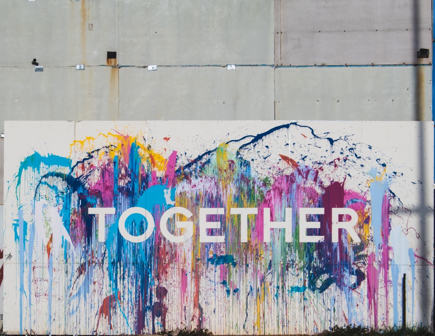 Colorful graffiti with the world "Together"